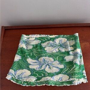 Floral Green and White tube top